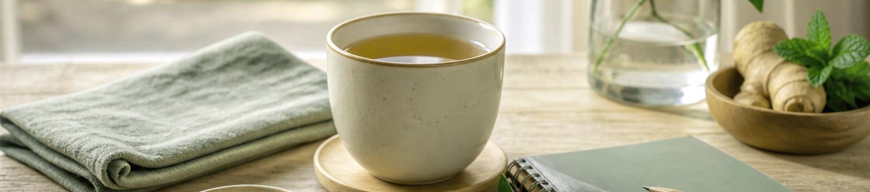 Uma pausa tranquila com chá e apontamentos